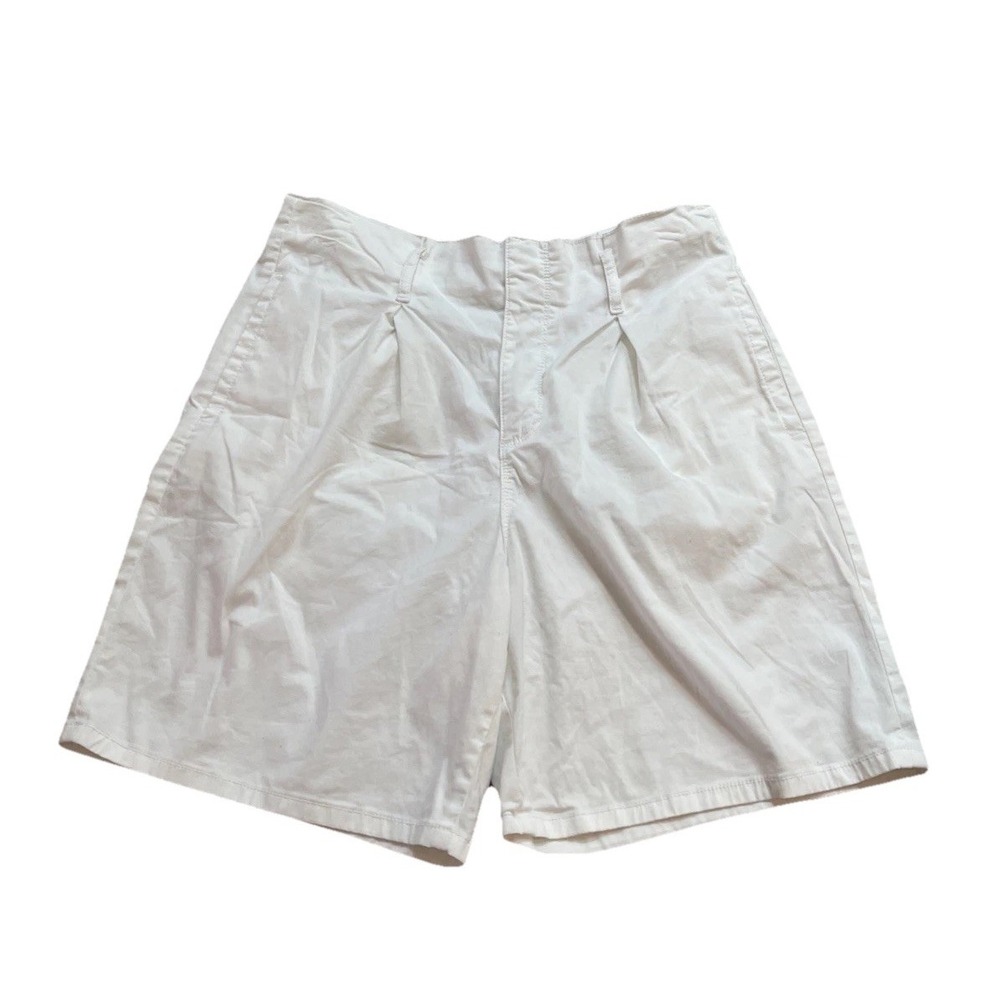 Gloria Vanderbilt High Waist Shorts White Women's Size 14 Pleated